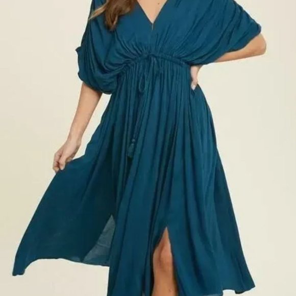 By Wishlist- Teal Time Midi- the perfect Rayon dress for ALL occassions-S, M, L - Picture 2 of 5